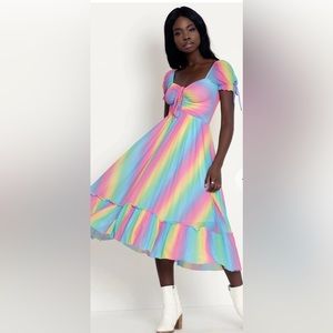 Blackmilk RAINBOW ICECREAM TEA PARTY DRESS - LIMITED XS